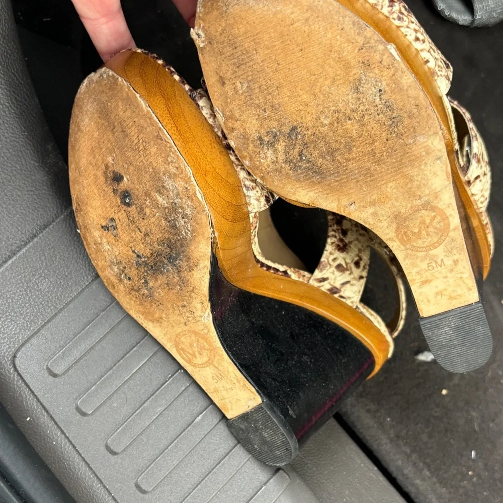 Michael Kors Snakeskin Pattern Wedge Sandals